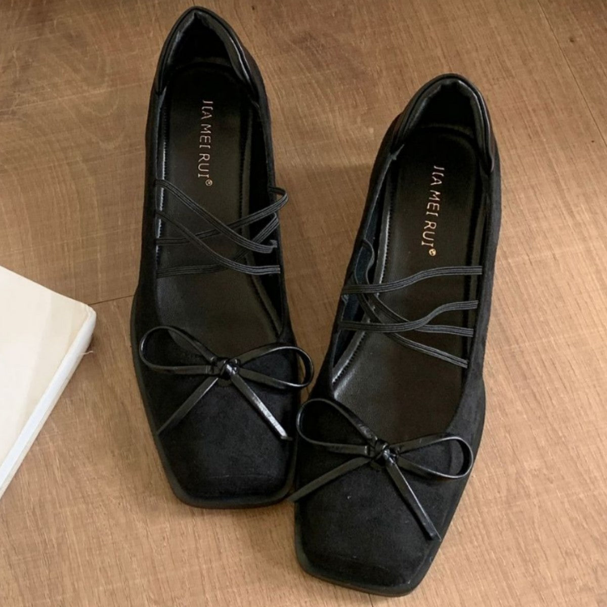 High Heels for Women 2025 New Spring and Autum Thick Heel Pig Mouth Flats French Square Toe Ballet Mary Jane Small Leather Shoes