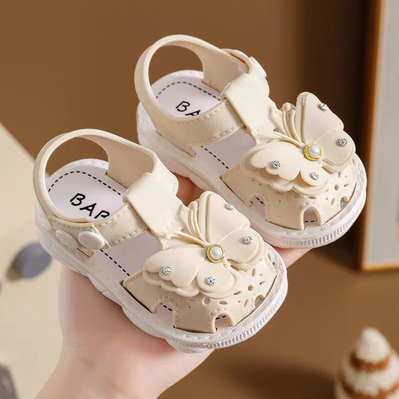 Girls' Sandals 2023 Summer New Children's Non-slip Soft Sole Infant Little Girl Baby Princess Beach Shoes