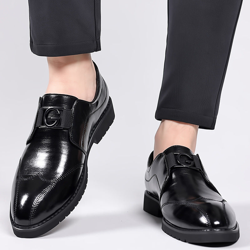 Business Formal Men's Leather Shoes Casual Spring and Autumn Men's Shoes Breathable British Pointed Toe Wedding Shoes