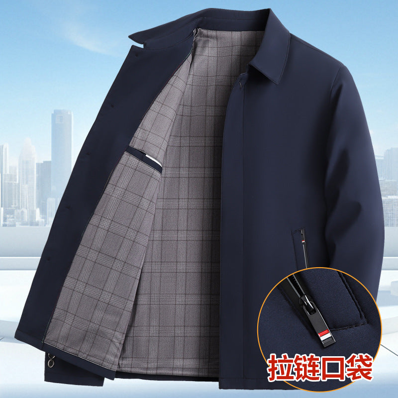 Men's Jackets Spring and Autumn Middle-Aged and Elderly Men's Wear In-Stock Business Coats Wholesale Casual Executive Business Gentleman