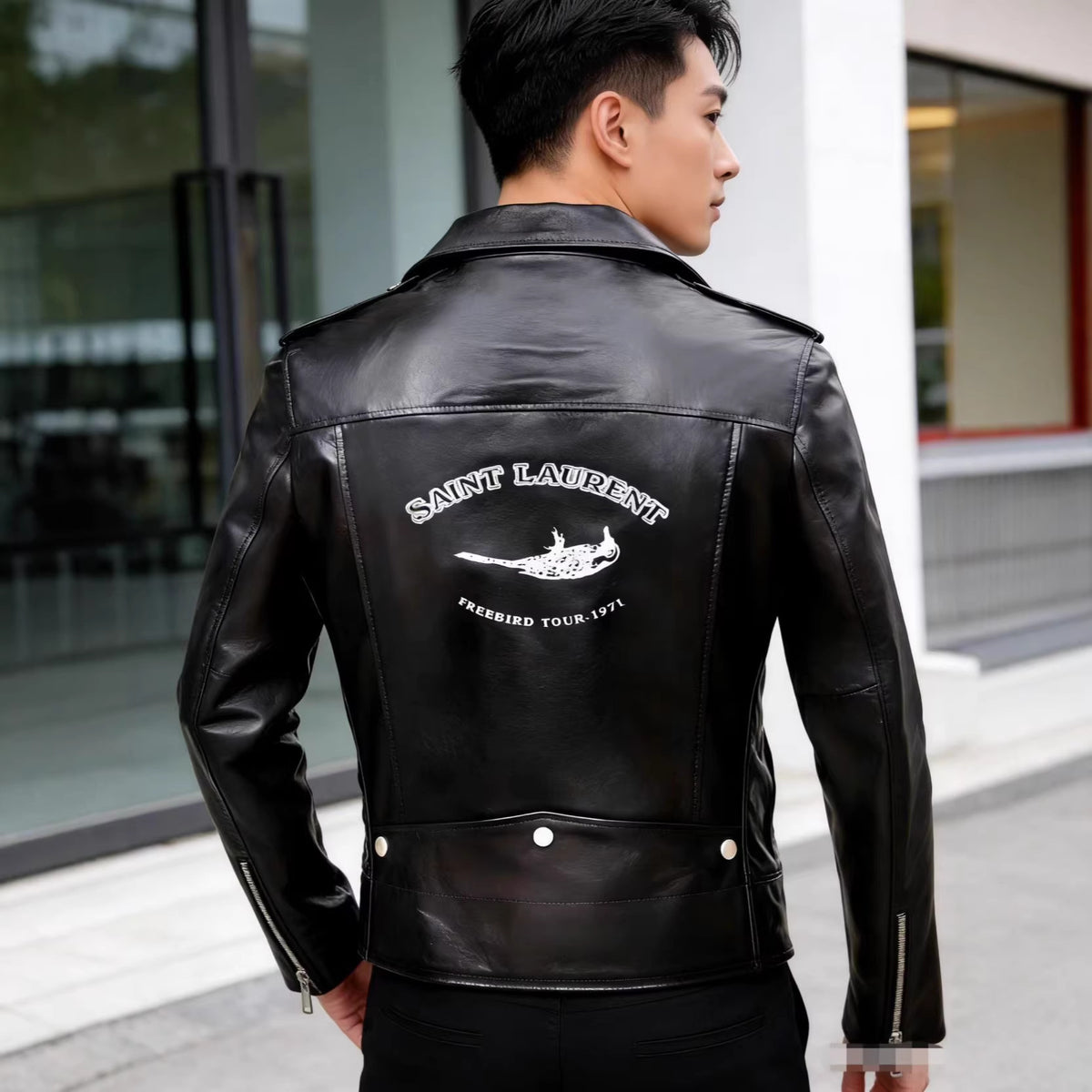 Foreign Trade Wholesale Spring and Autumn New Men's Leather Jackets Korean Style Slim Fit Men's Leather Jackets Large Size Outerwear Leather Jackets Factory Direct Sales