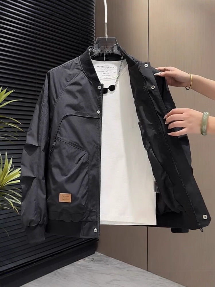 Men's Baseball Jacket Spring and Autumn Fashion Versatile Casual Workwear Coat Trendy Stylish Top Men's Fashion