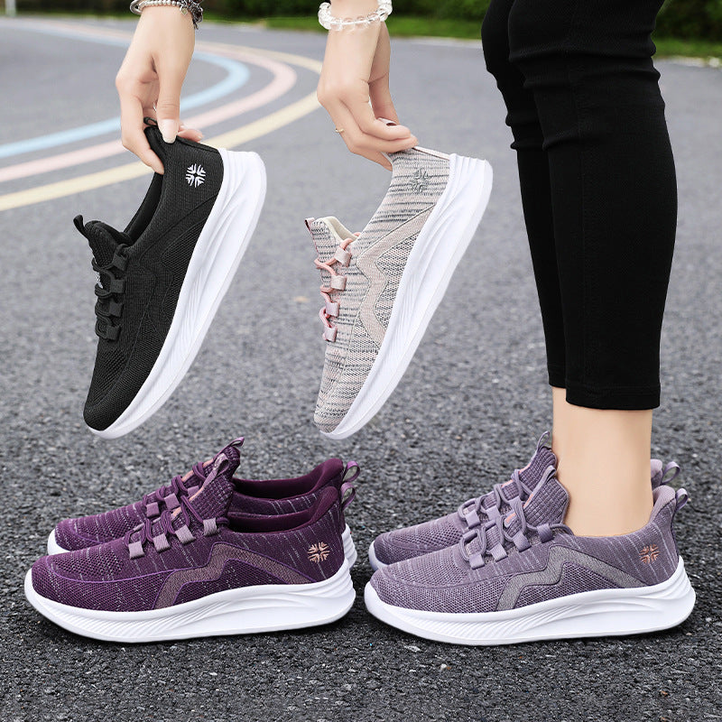 Women's Shoes 2026 Spring Casual Shoes Women's Shoes Comfortable Versatile Mom Shoes Breathable Sports Versatile Women's Flats