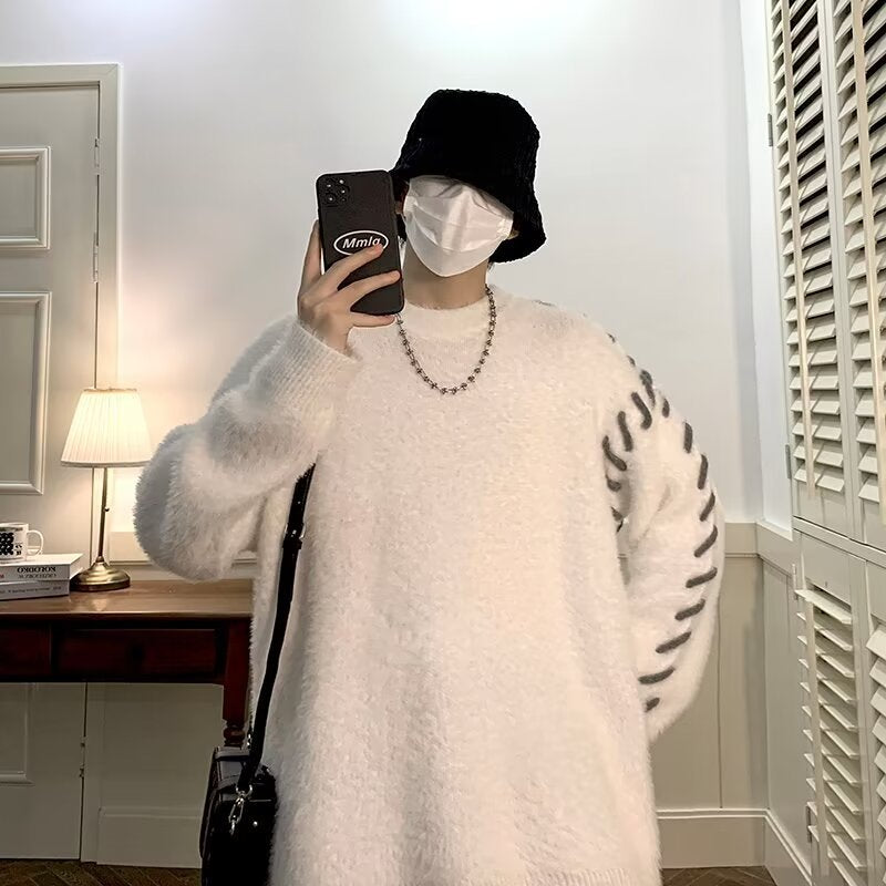 2023 Sweater Men's and Women's Winter Fashion Brand Ins Design Crewneck Pullover Warm Long-sleeved Wool Sweater for Youth