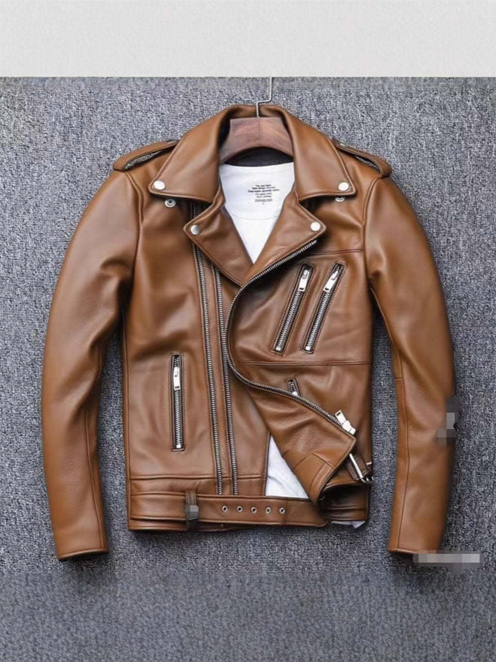 Manufacturer Autumn and Winter New Men's Leather Jackets Washed Motorcycle Men's Leather Jackets New Fashion Clothing Wholesale