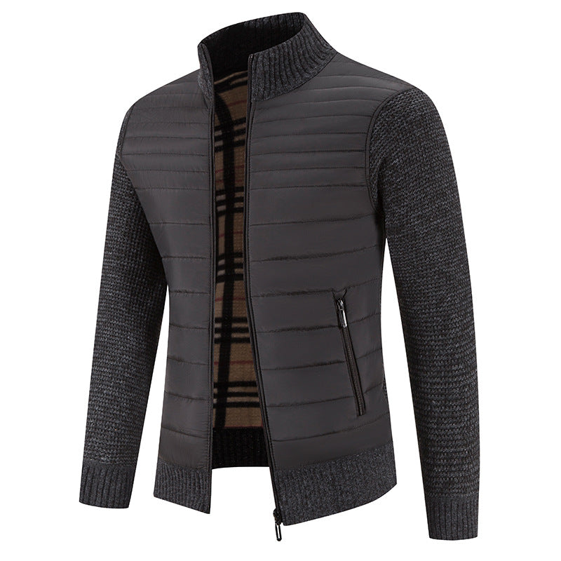 2022 New Style Collar Stitching Fashionable Casual Youth Zipper Cardigan Long-sleeved Slim-fit Men's Sweater Sweater