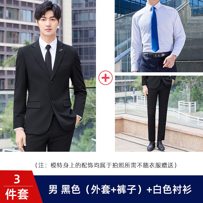 Two-button color spinning four-sided elastic treasure blue teacher suit suit men's and women's same style professional attire 4S shop suit wholesale