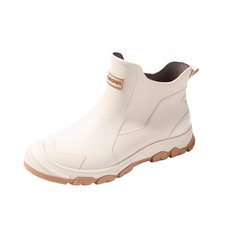 Rain boots men's short tube new rain boots non-slip waterproof wear-resistant shallow mouth outdoor fishing water shoes rubber shoes kitchen take-out shoes