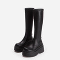 2025 Height-Increasing Thick-Soled Petite Knee-High Boots for Women, Elastic Boots, Slim Boots, Autumn and Winter High Knight Boots