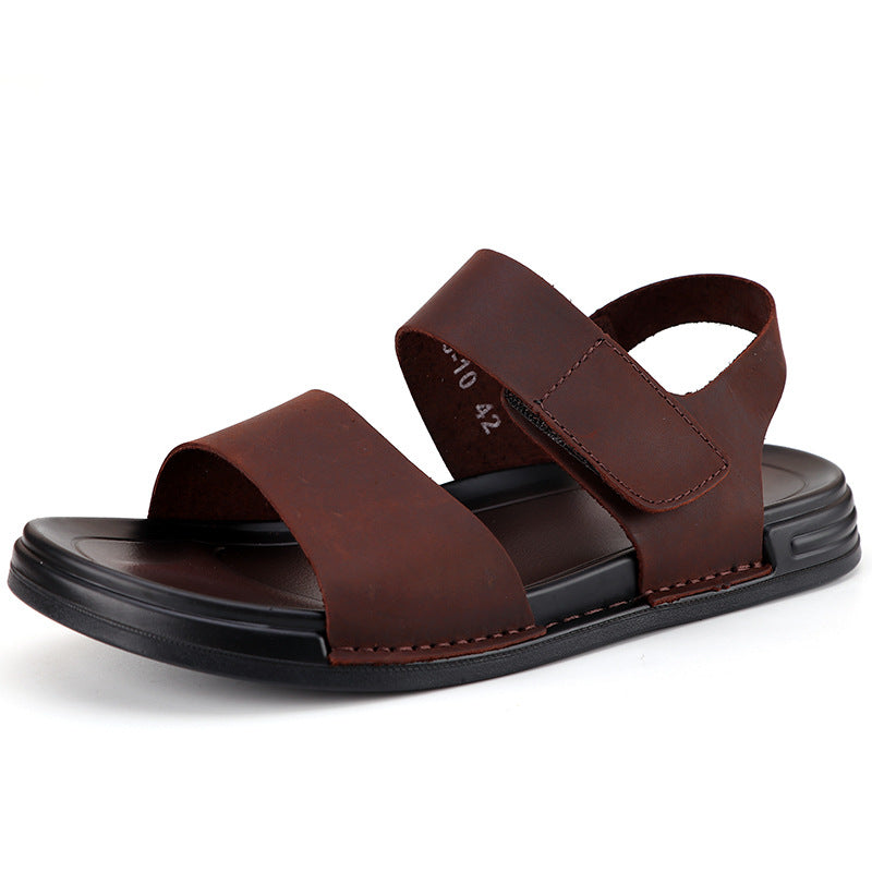 Foreign Trade Men's Shoes 2025 Summer New Men's Casual Sandals Genuine Leather Soft Sole Anti-Slip Beach Shoes Men's Sandals