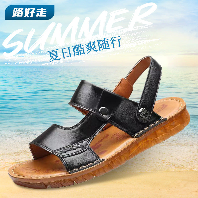 Men's Leather Shoes, Summer Sandals, Men's Tbottomon Soles, Men's Sandals, Summer Beach Shoes, Casual Leather Sandals Wholesale