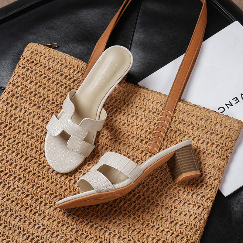 High-Heeled Shoes for girls 2026 New Summer Style, Elegant and High-End, Comfortable Thick-Heeled Sandals, Versatile 5cm Fashion Export