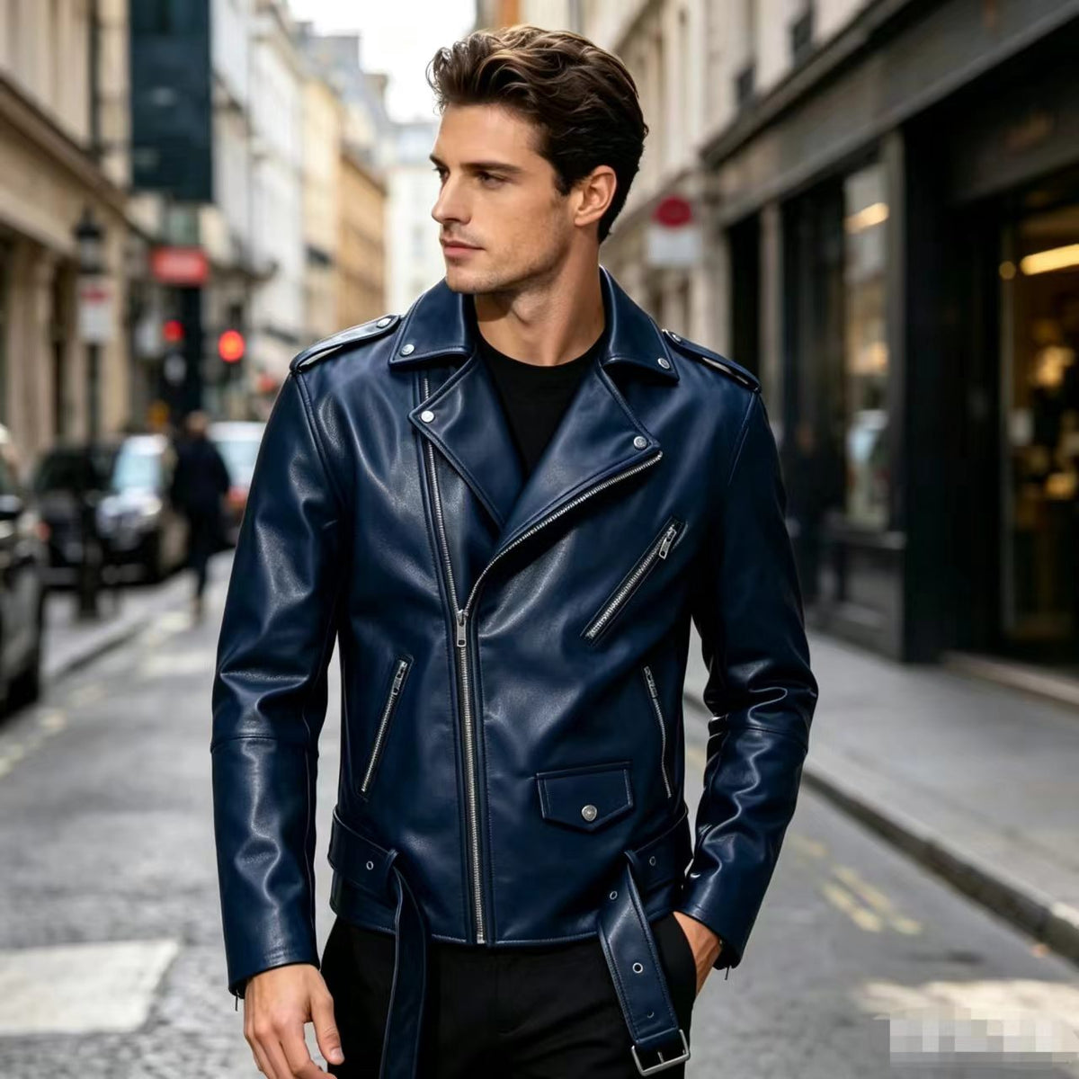 2025 Autumn/Winter New Men's Pu Leather Jacket, Large Size Men's Leather Clothing for Foreign Trade, Aliexpress Amazon Motorcycle Leather Jacket