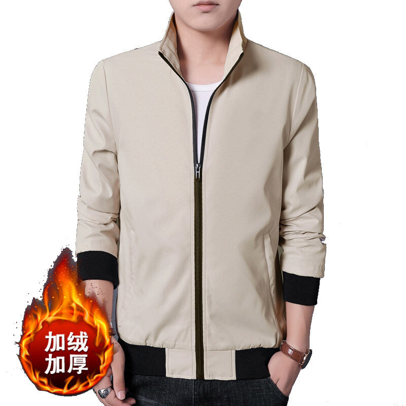 2024 New fleece-lined jacket men's coat fleece-lined thickened stand collar jacket 1918 jacket men