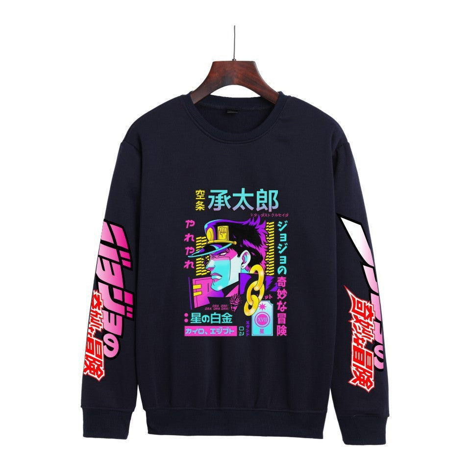 Cross-border Hot Hoodie JOJO's Wonderful Adventure Popular Printing Casual Men's and Women's Round Neck Sweater Autumn and Winter Fashion Spot