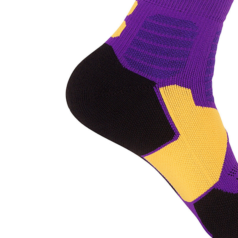 Mid-Calf Non-Slip Breathable Basketball Socks Customized Children and Adults Color Matching Simple Sports Socks Professional Training Equipment Wholesale
