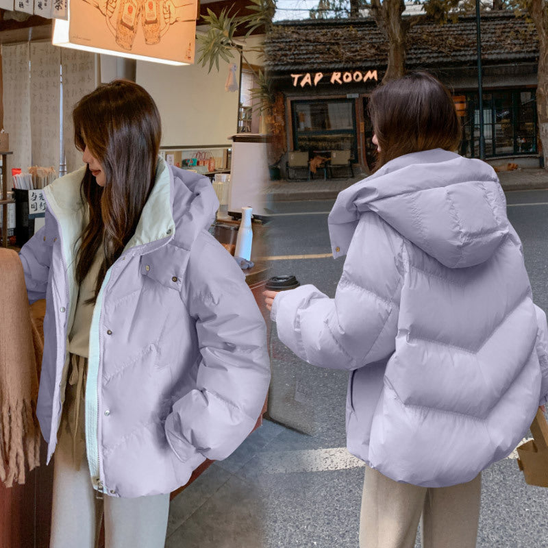 Actual Shot of New Cotton-Padded Clothes for Women in Winter 2025 New Style Short Thickeneded Popular Cotton-Padded Jackets for Small People