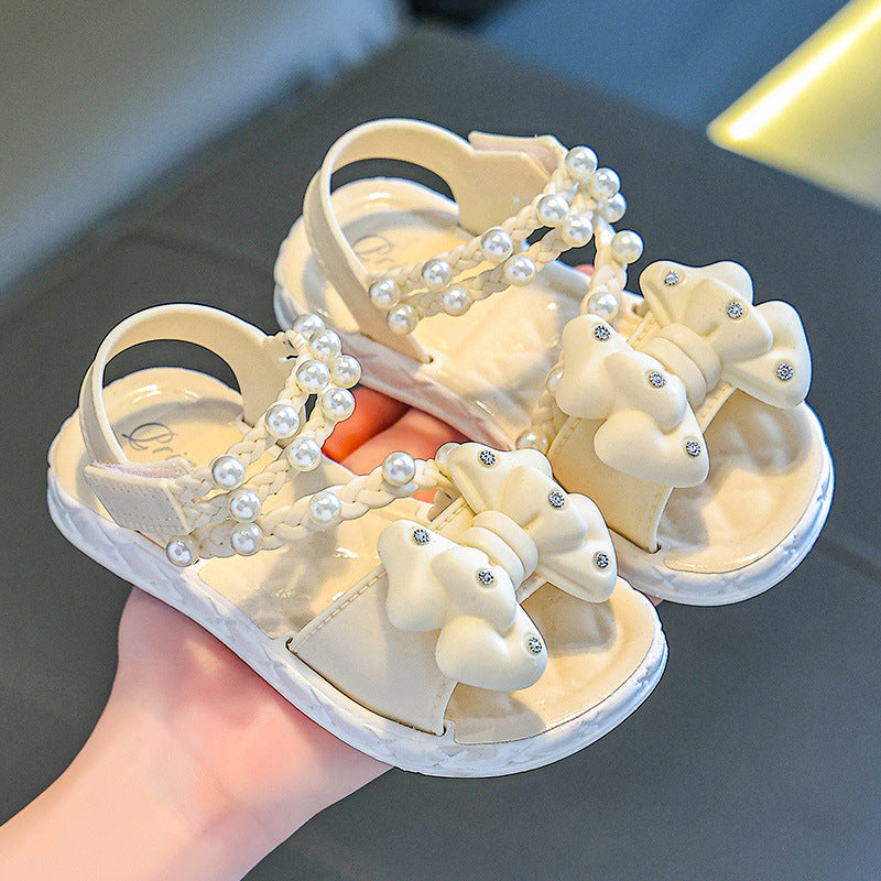 New Children's Bow Princess Sandals Soft Sole Girls Baby Soft Sole Cute Summer Girls Cute Sandals