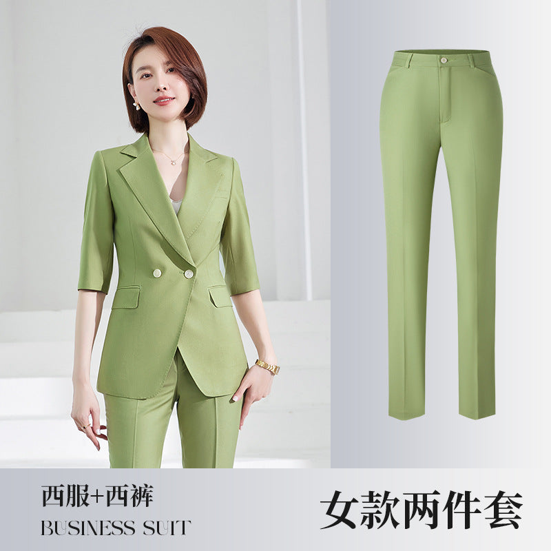 Women's Mid-sleeve suit Korean-style slim-fit professional formal wear business workwear uniform property administrative work clothes