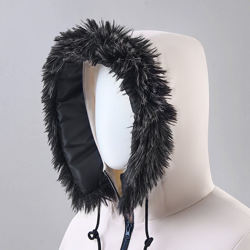 TUCANO/woodpecker winter new hooded fur collar fleece-lined long trench coat men's lamb fleece long sleeve coat s
