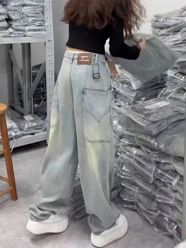 Soft Jeans Women's Loose 2024 New Spring and Autumn Thin Couple Pants Small Slim Wide Leg Pants Women