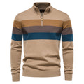 Cross-Border Pullover Knitwear New Open-Chest Stand-Up Collar Men's Sweater Men's Autumn and Winter European and American Khaki