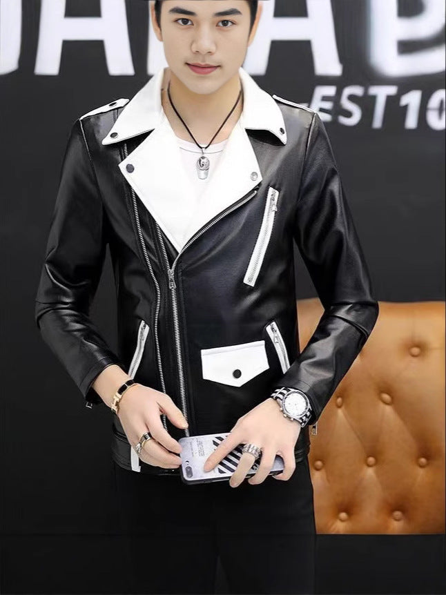 2025 Men's Tops Spring and Autumn Fashion Easiest for Match Leather Tops Men's Thin Men's Leather Tops Top Casual Tops