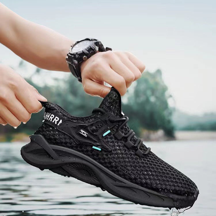 Autumn New Cross-Border Mesh Men's Sneakers, Lightweight Breathable Low-Top Casual Shoes, Water Shoes