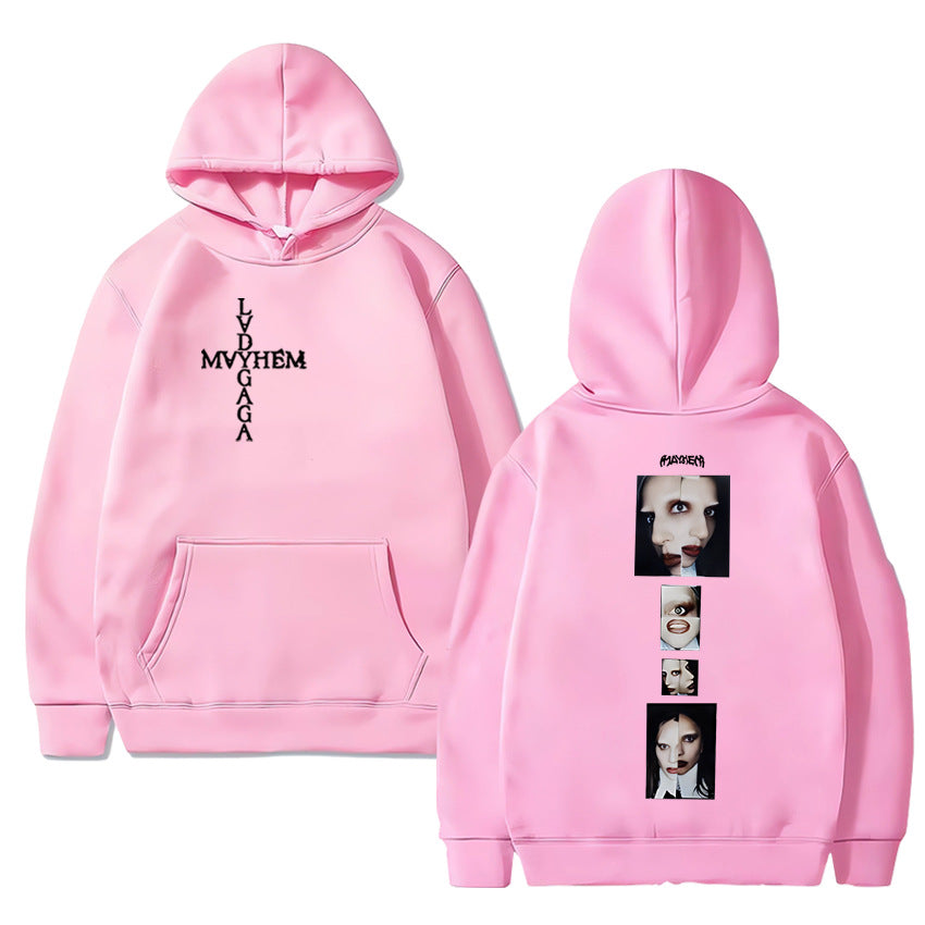 Hot Singer Lady Gaga Double Sided Printing Hoodies Men Women Hot
