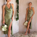2023 European and American Hot-Selling Cross-Border Export Sleeveless Sexy Slim Long Skirt Women's Slit Backless Dress Ready Supply