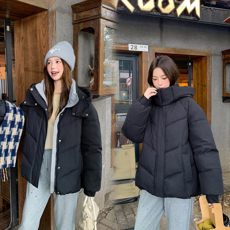 Actual Shot of New Cotton-Padded Clothes for Women in Winter 2025 New Style Short Thickeneded Popular Cotton-Padded Jackets for Small People