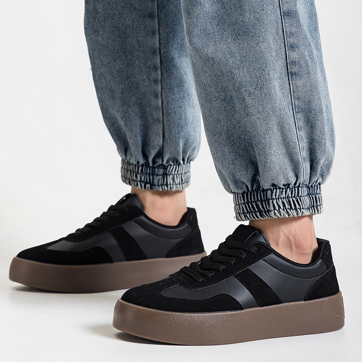 Trendy New Thick-Soled Casual Sports Shoes for Men and Women, Suitable for Students, Versatile White Sneakers for Men F8862