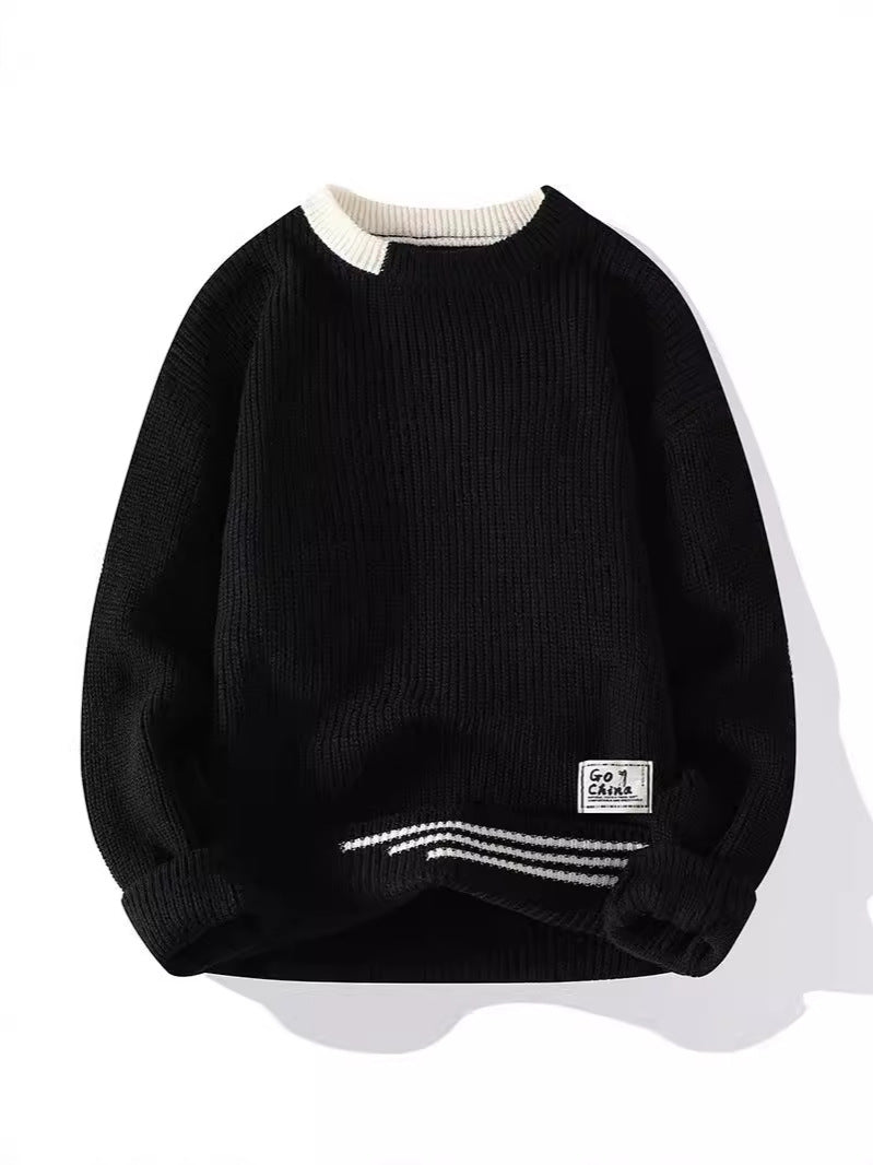 2024 autumn and winter new sweater boys Korean trend sweater base shirt casual round neck sweater men's wholesale