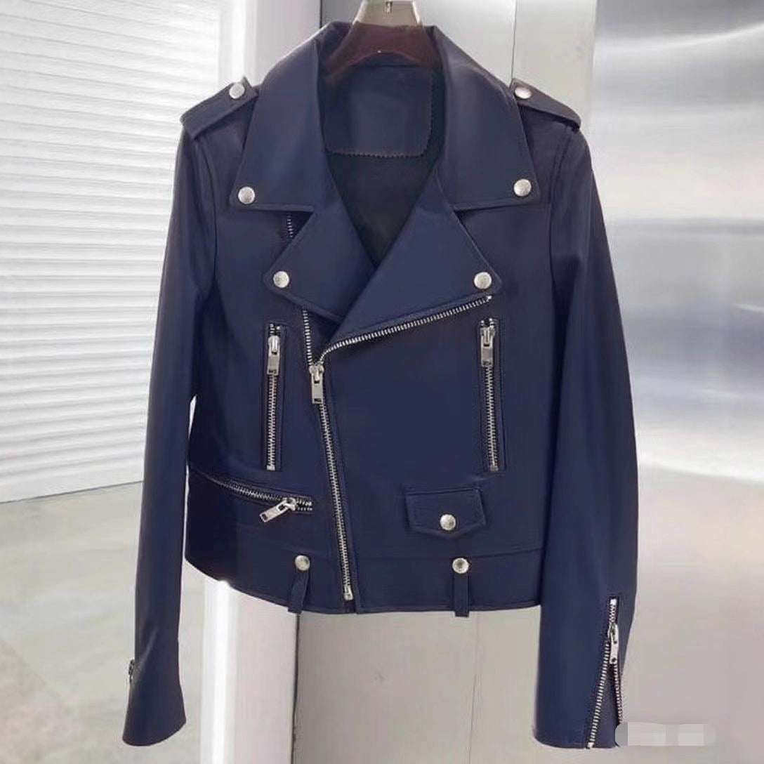 Foreign Trade Men's Clothing Wholesale Men's Motorcycle Leather Jacket 2025 Spring, Autumn and Winter New Leather Jacket Korean Style Slim Men's Leather Jacket
