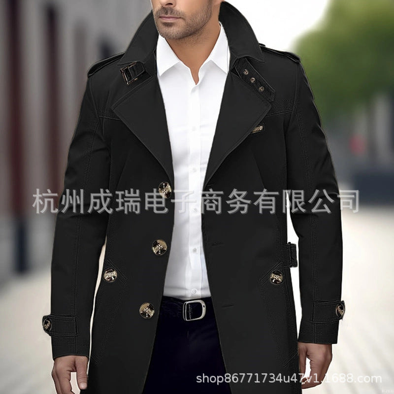 2025 New Product on Independent Sites Amazon Spring and Autumn Washed Men's Casual Outwear Mid-Length Windbreaker Jacket for Men