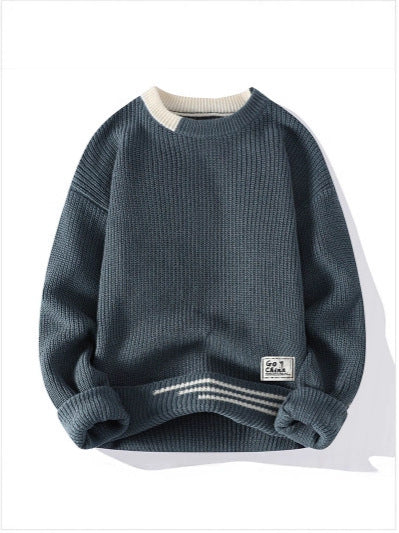 2024 autumn and winter new sweater boys Korean trend sweater base shirt casual round neck sweater men's wholesale