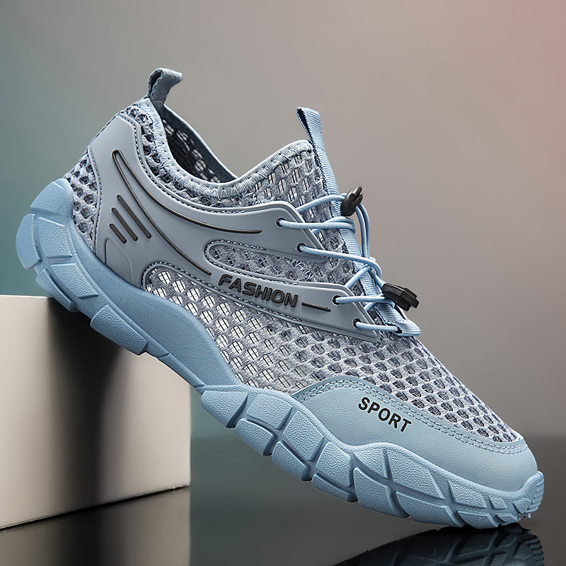 Sandals Men's 2024 New Summer Outfit Beach Shoes Hollow Breathable Running Sports Wading Mesh Shoes