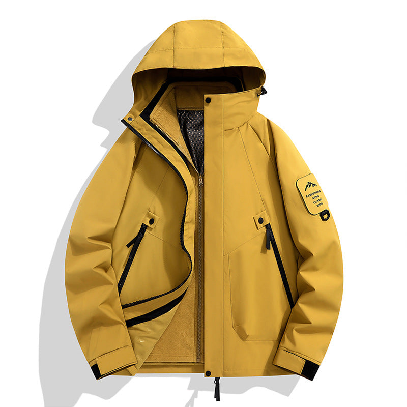 Jacket for Autumn and Winter, 25 Styles of Warm Coats, Windproof and Waterproof Outdoor Jackets, Detachable Two-Piece Set, Couple's Hiking Clothing