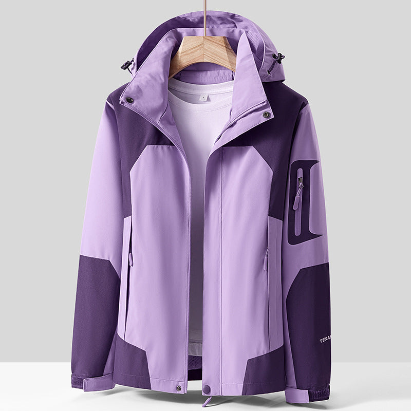 Outdoor Jacket Men's Winter Velvet Short-Sleeved Thickeneded Spring & Fall Windproof Waterproof Breathable Jacket Mountaineering Jacket