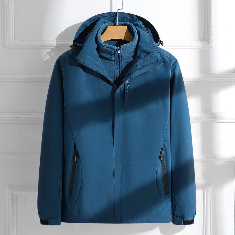 Jacket Bird's three-in-one detachable coat men's autumn and winter waterproof cold-proof warm mountaineering outdoor ski suit women