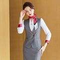 Gray vest suit men and women with the same style spring and autumn temperament hotel front desk overalls business attire vest sales tooling