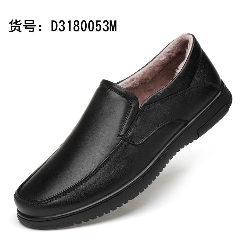 Men's First-Layer Leather Shoes, Business Formal Wear, Men's Middle-Aged Soft-Soled Cowhide Dad Shoes, Summer Breathable Lace-Up Genuine Leather Men's Shoes