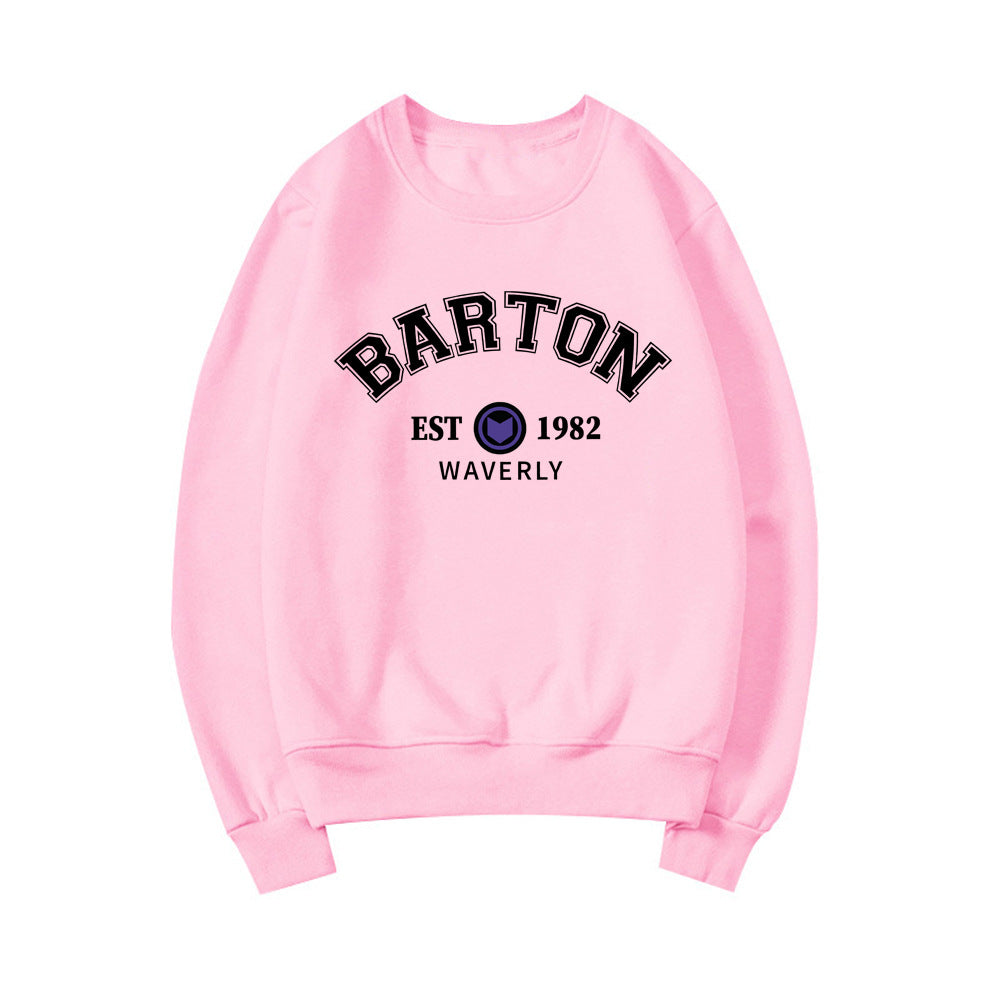 Autumn and Winter Sweatshirt for Women Thickened Letter Printed Round Neck Sweatshirt Plus Thin Velvet Sweatshirt for Women Casual Loose