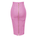 Bandage Skirt Stripesd Zipper Double-Open Sexy High-Waist Hip Skirt Skirt