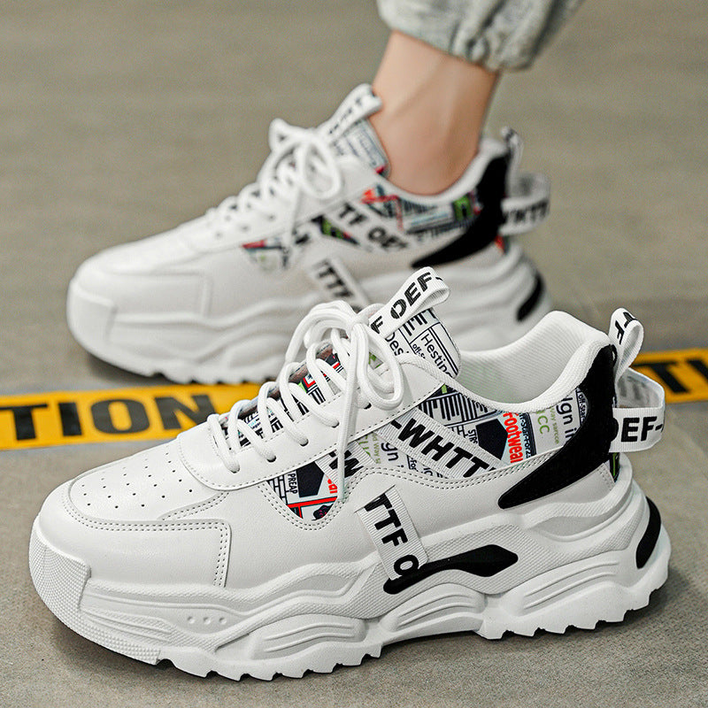 Men's Shoes 2025 Summer Breathable Casual Running Sneakers Men's Youth Versatile Thick-Soled Street Dad Trendy Shoes