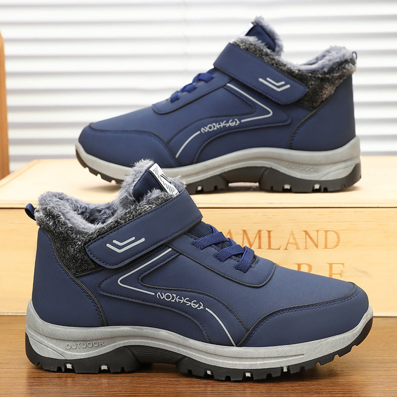 Snow Boots Men's Winter New Cotton Boots fleece-lined Thickened Outdoor Warm Cold Short Boots Casual Step Shoes Warm Cotton Shoes
