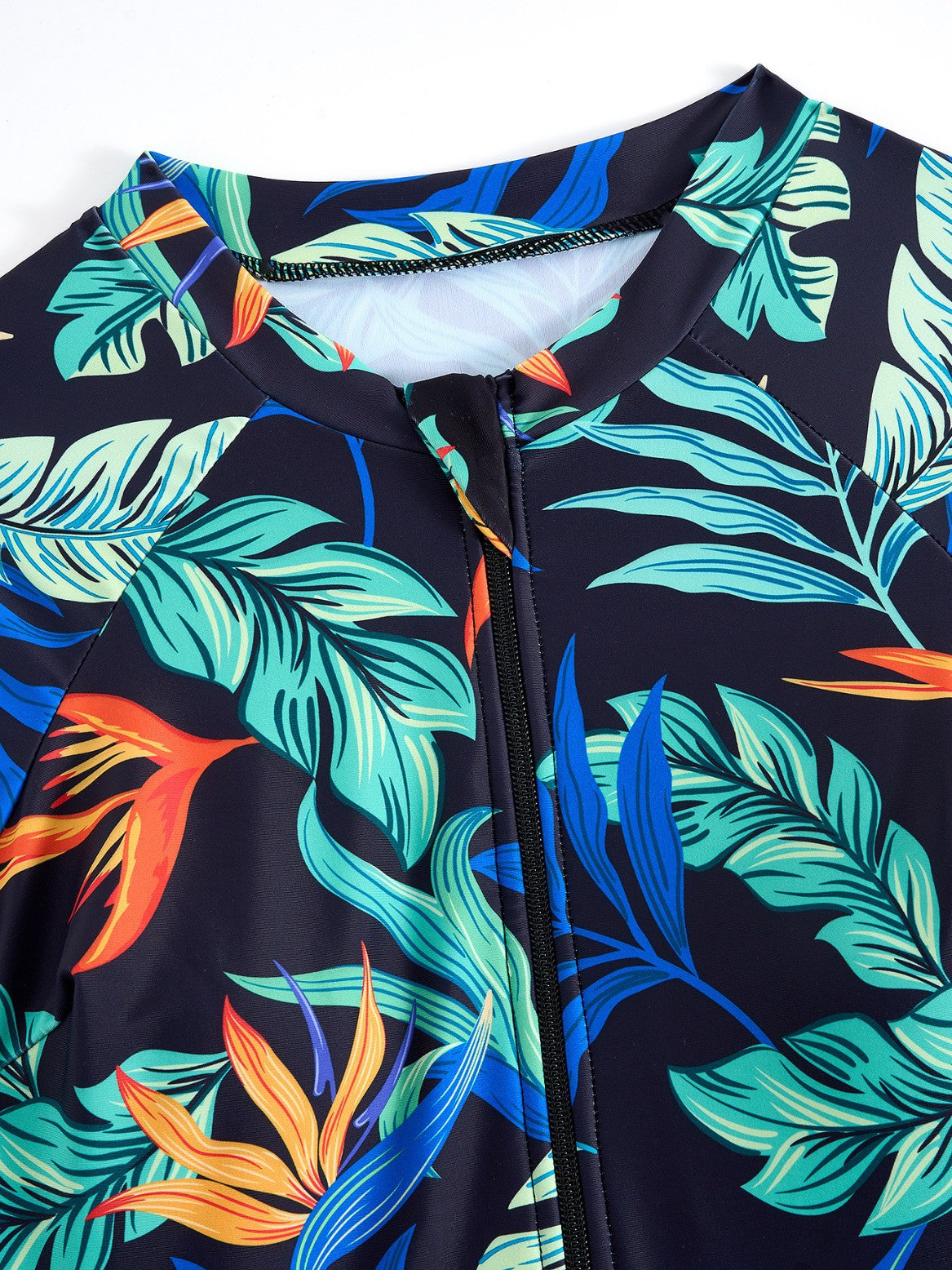 Women's Swimwear 2025 New Style Zipper Long-Sleeved Popular Printed Sun Protection Conservative Belly-Covering Split Swimsuit Boxer Briefs for Women