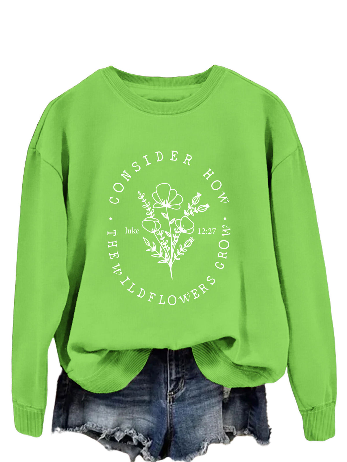 Amazon Fashion Top Consider How the Wildflowers Plaid Pullover Women's Sweatshirt New Style