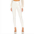 Cross-border Amazon Europe and America White Leather Pants Women's Cropped Pants Sexy PU Tight Slim Fit Summer Foreign Trade Hot Women's Clothing