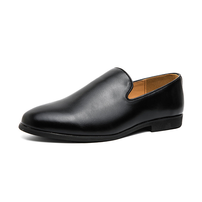 Spring and Autumn Loafers Men's British Bean Shoes Business Casual Slip-on Lazy Youth Dress Stylist Leather Shoes